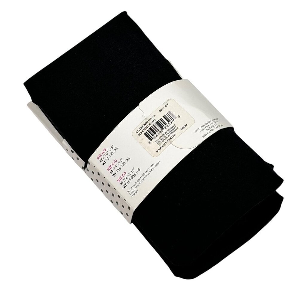 NEW Isaac Mizrahi Black Tights Sz. L 2PCs Opaque Stretch Control Top Fall Goth - Picture 5 of 8